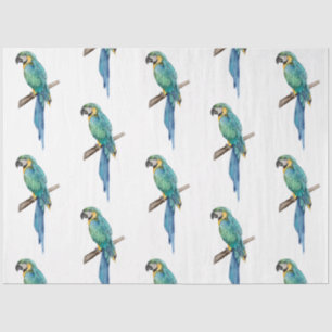 Tropische Vogel Serie : Blauwe Ara ontwerp 2 Tissuepapier