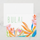 Tropische vogel van de paradijs Waterverf Bula! Fi Briefkaart (Voorkant / Achterkant)