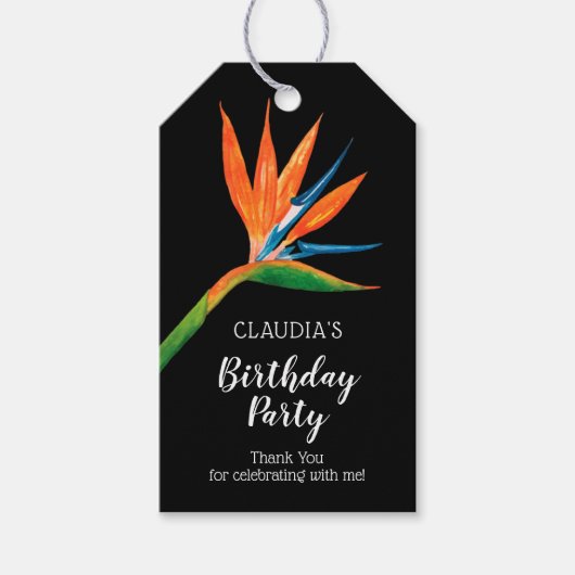 Tropische vogel van de Paradise Birthday Party Dan Cadeaulabel (Voorkant)