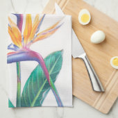 Tropische vogel van de Paradise Flower Tea Towel Theedoek (Quarter Fold)