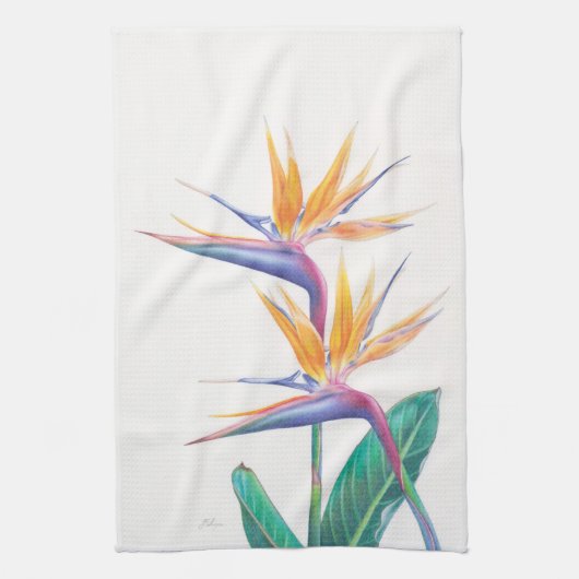 Tropische vogel van de Paradise Flower Tea Towel Theedoek (Verticaal)