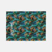 Tropische vogel van de Paradise Flowers Fleece Deken (Voorkant (Horizontaal))