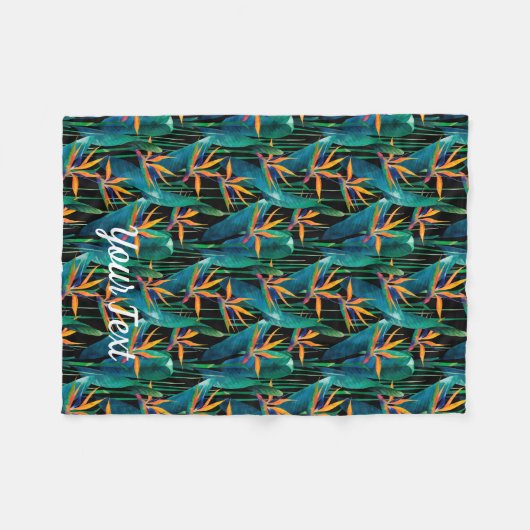 Tropische vogel van de Paradise Flowers Fleece Deken (Voorkant (Horizontaal))