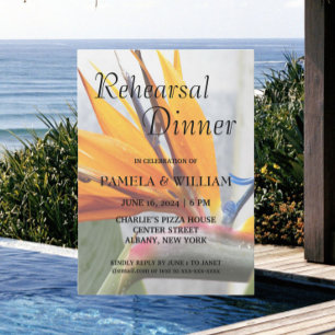 Tropische vogel van het paradijs bruiloft repetiti kaart