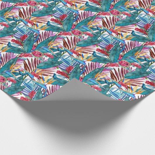 Tropische vogel van het paradijs cadeaupapier (Hoek)