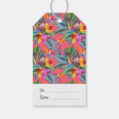 Tropische vogel van het paradijs en de orchidee va cadeaulabel (Achterkant)