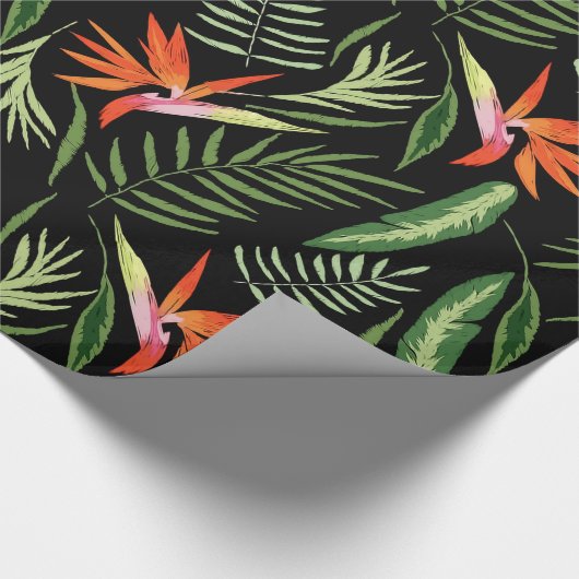 Tropische vogel van het Paradijs en de Vissen op z Cadeaupapier (Hoek)