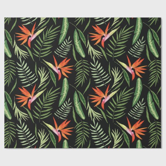 Tropische vogel van het Paradijs en de Vissen op z Cadeaupapier (Vlak)