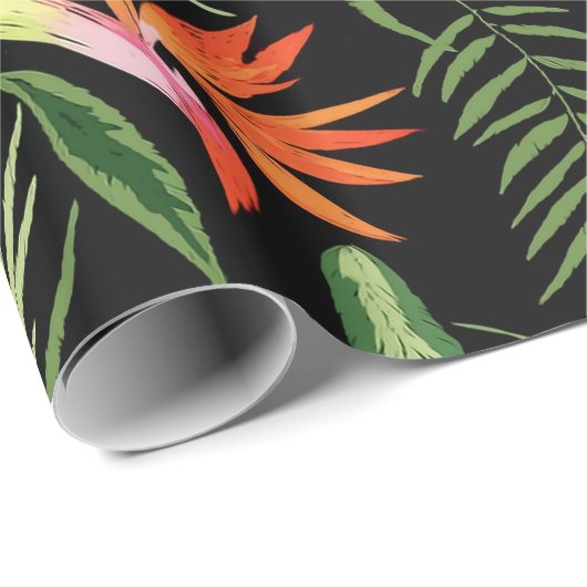 Tropische vogel van het Paradijs en de Vissen op z Cadeaupapier (Rol Hoek)