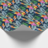 Tropische vogel van het paradijs en het orchidee cadeaupapier (Hoek)