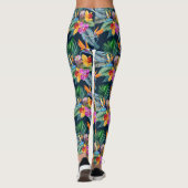 Tropische vogel van het paradijs en het orchidee leggings (Achterkant)