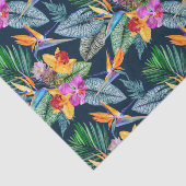 Tropische vogel van het paradijs en het orchidee tissuepapier (Detail)