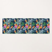 Tropische vogel van het paradijs en het orchidee yogamat (Voorkant (horizontaal))