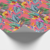 Tropische vogel van het paradijs en van de Orchide Cadeaupapier (Hoek)