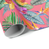 Tropische vogel van het paradijs en van de Orchide Cadeaupapier (Rol Hoek)