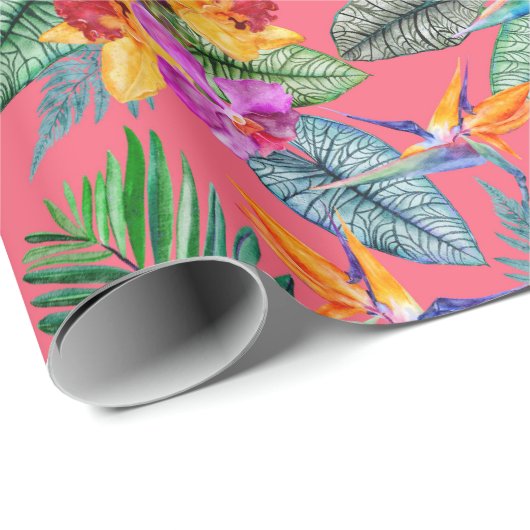 Tropische vogel van het paradijs en van de Orchide Cadeaupapier (Rol Hoek)