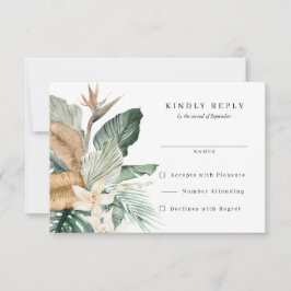 Tropische vogel van het paradijs Flora Wedding  RSVP Kaartje