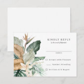 Tropische vogel van het paradijs Flora Wedding  RSVP Kaartje (Voorkant / Achterkant)