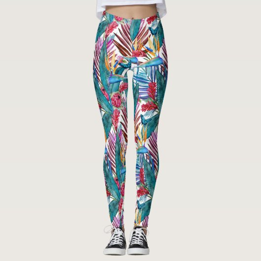 Tropische vogel van het paradijs leggings (Voorkant)