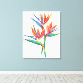 Tropische vogel van het paradijs tekening originel canvas afdruk (Insitu (Houten vloer))