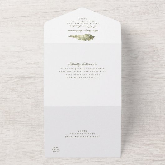 Tropische vogel van het paradijselijk huwelijk all in one uitnodiging (Buitenkant)