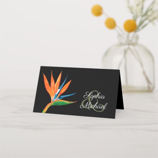 Tropische vogel van het paradijselijk huwelijk plaatskaartje (Achterkant)