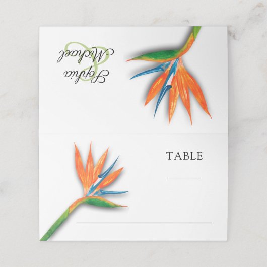Tropische vogel van het paradijselijk huwelijk plaatskaartje (Buitenkant ongevouwen)