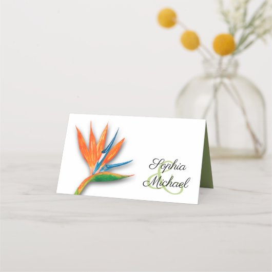 Tropische vogel van het paradijselijk huwelijk plaatskaartje (Achterkant)