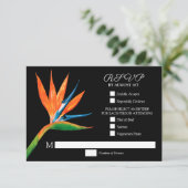 Tropische vogel van het paradijselijk huwelijk RSVP kaartje (Staand voorkant)