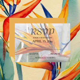 Tropische vogel van het paradijselijk huwelijk RSVP kaartje