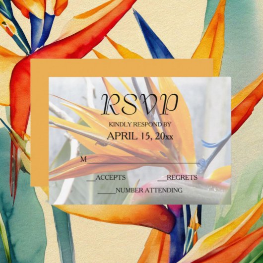 Tropische vogel van het paradijselijk huwelijk RSVP kaartje