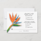 Tropische vogel van het paradijselijk huwelijk RSVP kaartje (Voorkant)