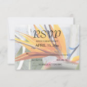 Tropische vogel van het paradijselijk huwelijk RSVP kaartje (Voorkant)