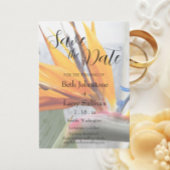 Tropische vogel van het paradijselijk huwelijk save the date