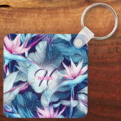 Tropische vogel van het Paradise Monogram Sleutelhanger (Achterkant)