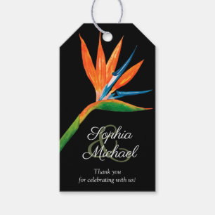 Tropische vogel van het Paradise Wedding Dank je w Cadeaulabel