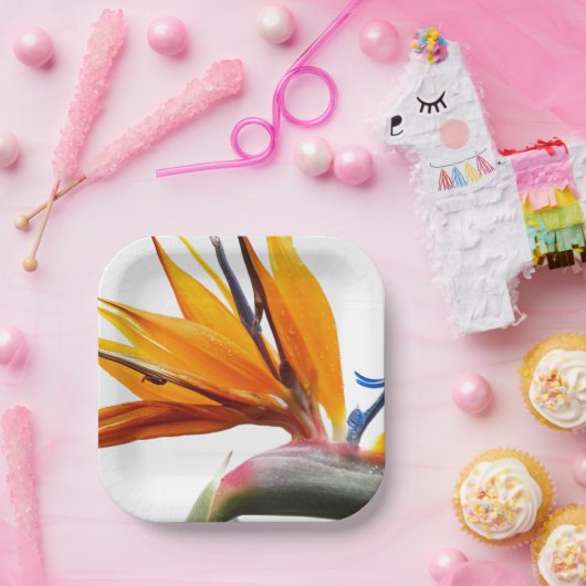 Tropische vogel van het Plant van het Paradijs Papieren Bordje (Feest)