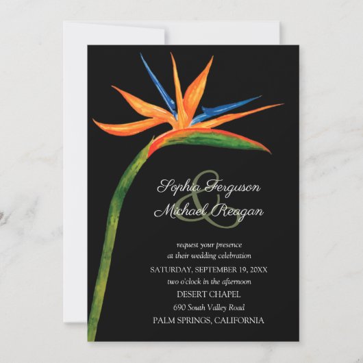 Tropische vogel van Paradise Wedding Invitations (Voorkant)