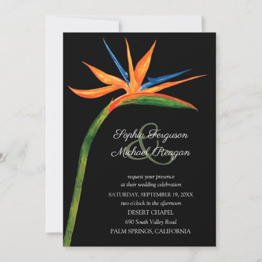 Tropische vogel van Paradise Wedding Invitations (Voorkant)