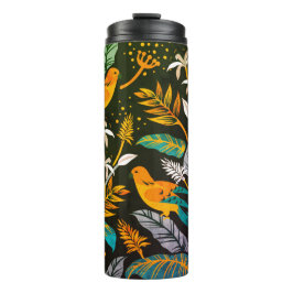 Tropische Vogel Volkskunst Paradijs Herfst Kleur P Thermosbeker