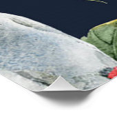 Tropische Vogel Waterverf Rode Hibiscus Bloem Perfect Poster (Hoek)