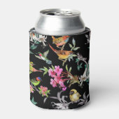 Tropische vogelbloemen: Waterverf Blikjeskoeler (Blikje Voorkant)