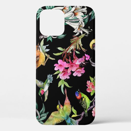 Tropische vogelbloemen: Waterverf Case-Mate iPhone Case (Achterkant)