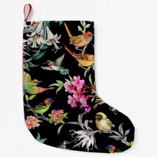 Tropische vogelbloemen: Waterverf Kleine Kerstsok