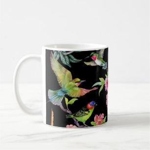 Tropische vogelbloemen: Waterverf Koffiemok