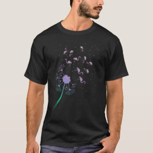 Tropische vogeldierentuin roze flamingo Dandelion T-shirt