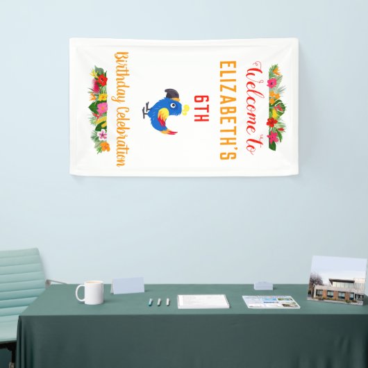 Tropische vogelfeestdag spandoek (Beurs)