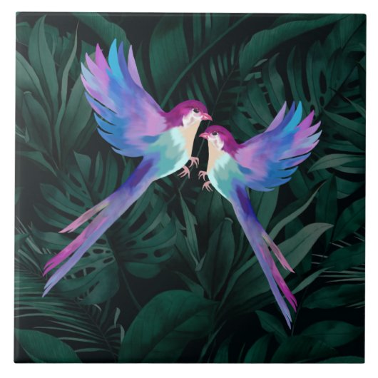 Tropische vogelkeramische Tegel Tegeltje (Voorkant)