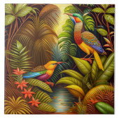 Tropische vogelkeramische Tegel Tegeltje (Voorkant)