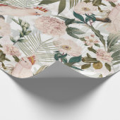 Tropische vogelkopjes Oerwoud Patroon - Wit Cadeaupapier (Hoek)
